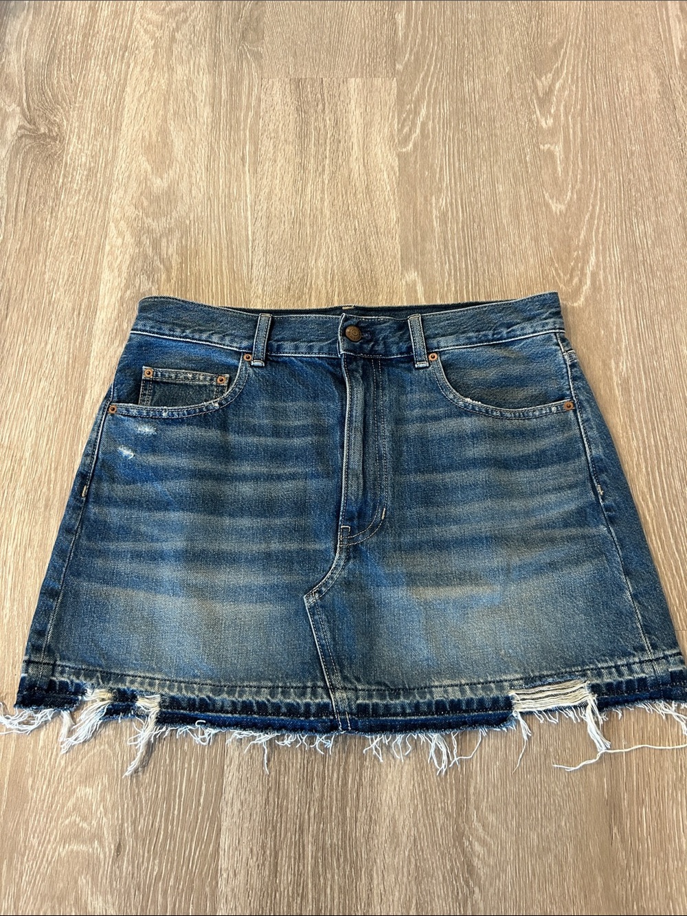 Madewell - Distressed Denim Mini Skirt
